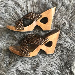 *Micheal Kors* Limited Edition wooden wedge clog.